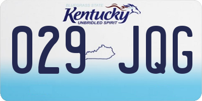 KY license plate 029JQG