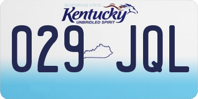 KY license plate 029JQL
