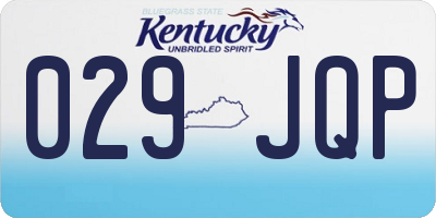KY license plate 029JQP