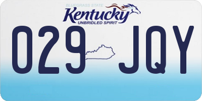 KY license plate 029JQY