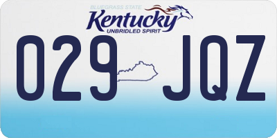 KY license plate 029JQZ