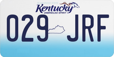 KY license plate 029JRF