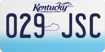 KY license plate 029JSC