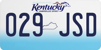 KY license plate 029JSD