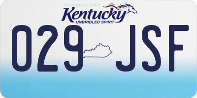 KY license plate 029JSF
