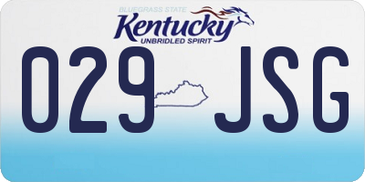 KY license plate 029JSG