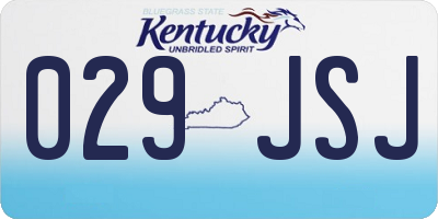 KY license plate 029JSJ