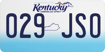 KY license plate 029JSO