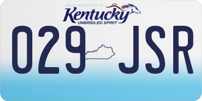 KY license plate 029JSR