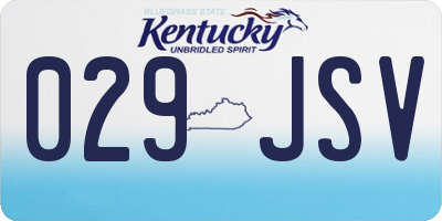 KY license plate 029JSV