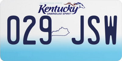 KY license plate 029JSW
