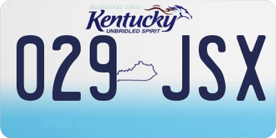 KY license plate 029JSX