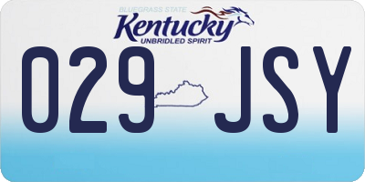 KY license plate 029JSY