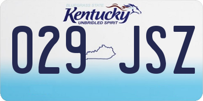 KY license plate 029JSZ