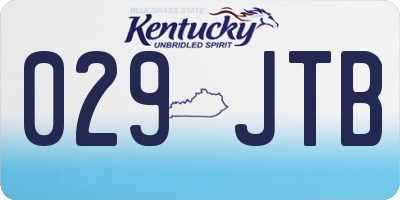 KY license plate 029JTB