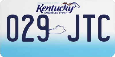 KY license plate 029JTC
