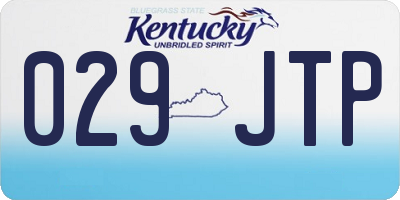 KY license plate 029JTP