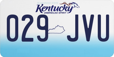 KY license plate 029JVU