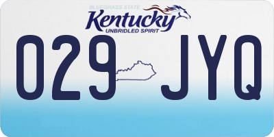 KY license plate 029JYQ