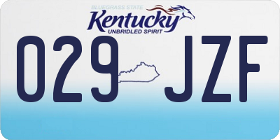 KY license plate 029JZF