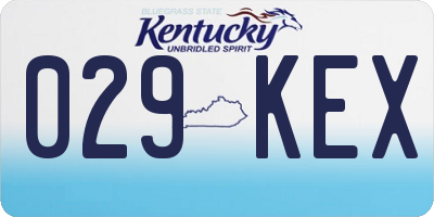 KY license plate 029KEX
