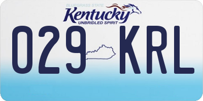 KY license plate 029KRL