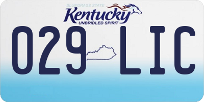 KY license plate 029LIC