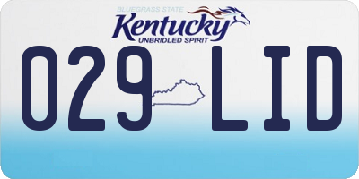 KY license plate 029LID