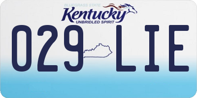 KY license plate 029LIE