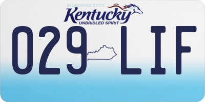 KY license plate 029LIF