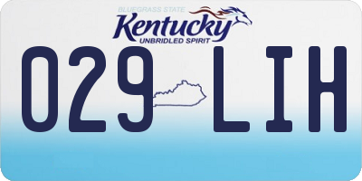 KY license plate 029LIH