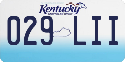 KY license plate 029LII