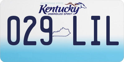 KY license plate 029LIL