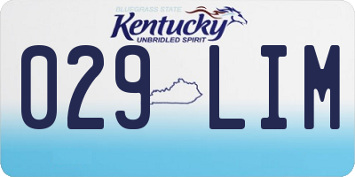 KY license plate 029LIM