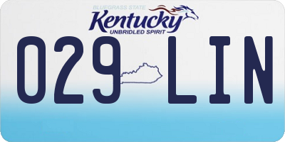 KY license plate 029LIN