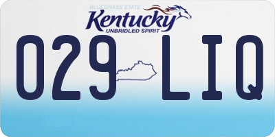 KY license plate 029LIQ