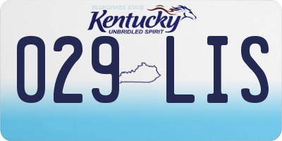 KY license plate 029LIS