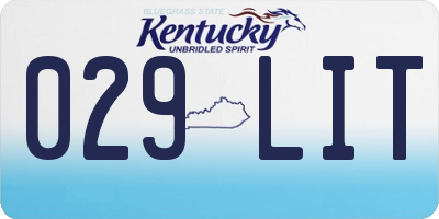 KY license plate 029LIT