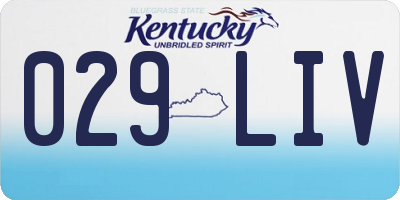 KY license plate 029LIV