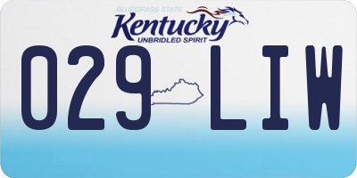 KY license plate 029LIW