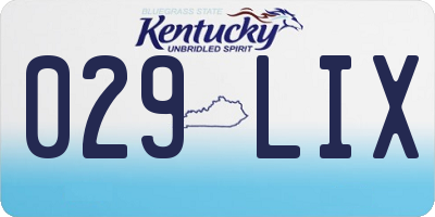 KY license plate 029LIX