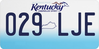 KY license plate 029LJE