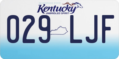 KY license plate 029LJF