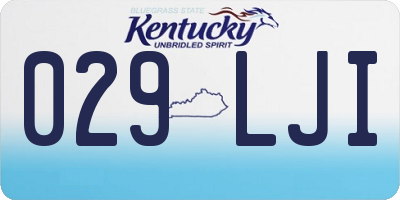 KY license plate 029LJI
