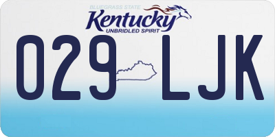 KY license plate 029LJK