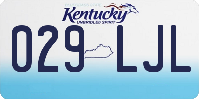 KY license plate 029LJL