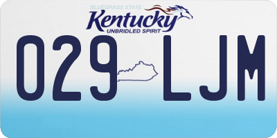 KY license plate 029LJM