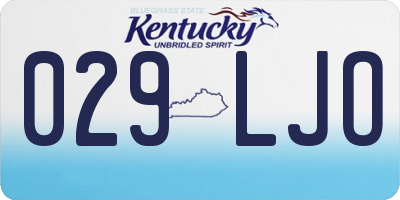 KY license plate 029LJO