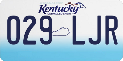 KY license plate 029LJR