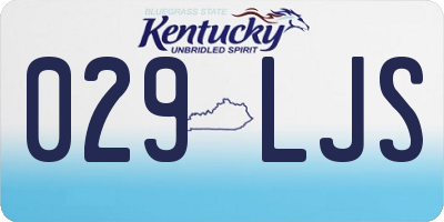 KY license plate 029LJS